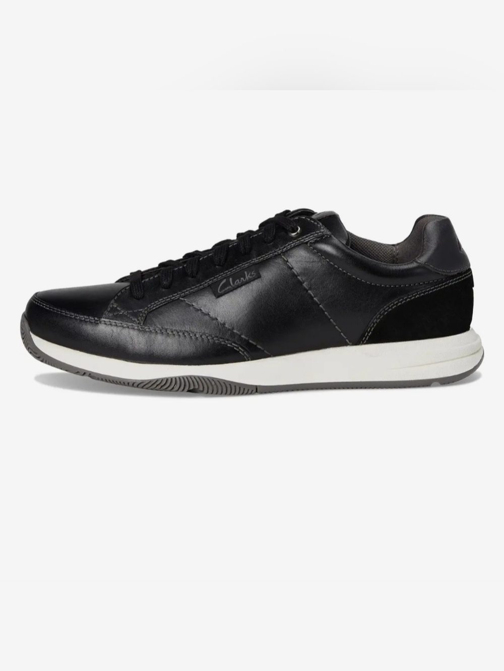 Clarks Townview Lace Men’s Neutral Black Leather Casual Sneaker Size 9.5 NWT